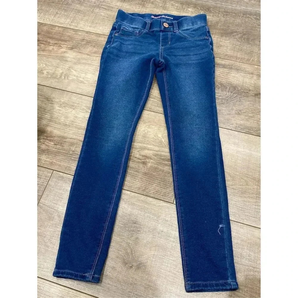 Tommy Bahama Size 8 girls Blue Denim Pull-On Stretch Jeggings